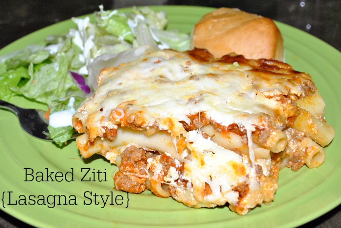 Baked Ziti Lasagna Style