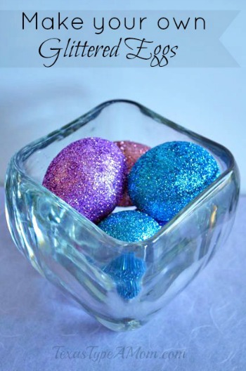 Glitter Decorated Easter Eggs
