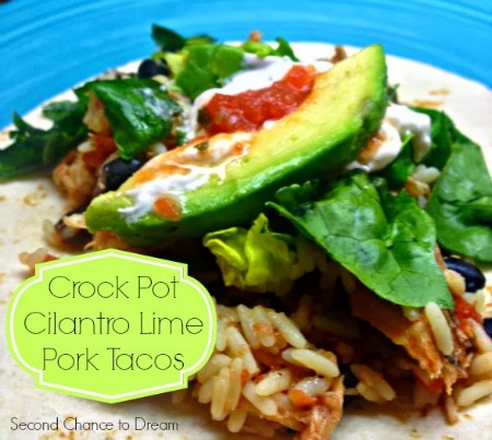 Crock Pot Cilantro Lime Pork Tacos