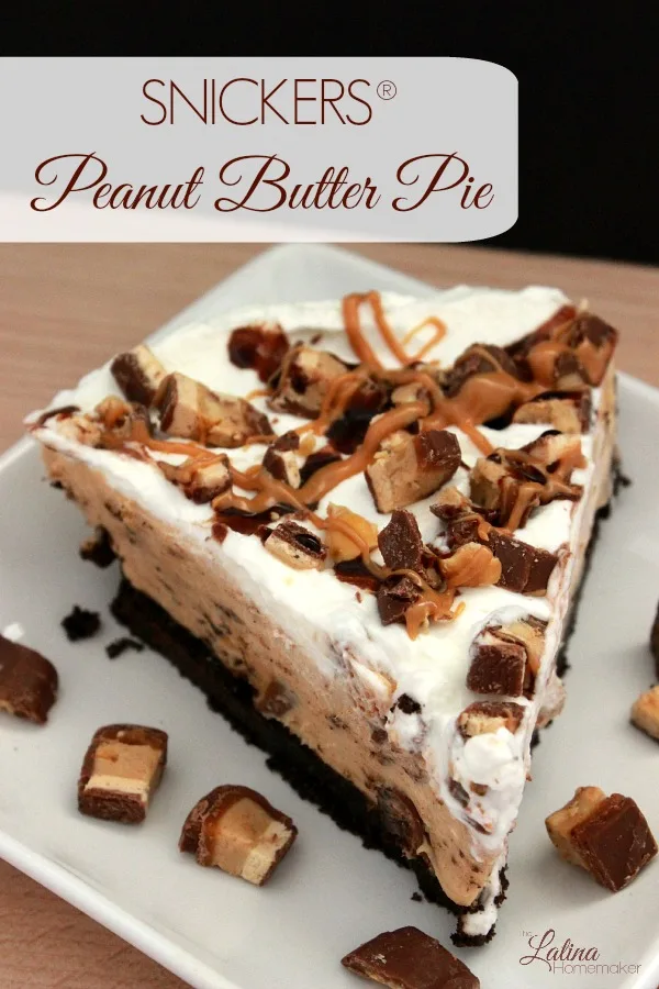 SNICKERS® Peanut Butter Pie. A delicious combination of peanut butter and chocolate that makes this easy peanut butter pie a recipe your family will love.