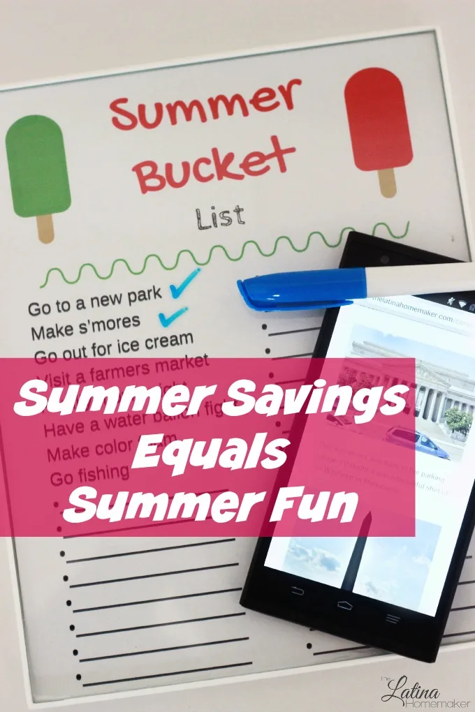 Summer Savings Equals Summer Fun. Find out how to save money so you can enjoy the summer season with your family. Includes a FREE Summer Bucket List printable!
