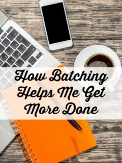 How Batching Helps Me Get More Done. I recently started to apply the concept of batching to my home and work tasks. It has been life changing and has enabled me to get more done in less time!