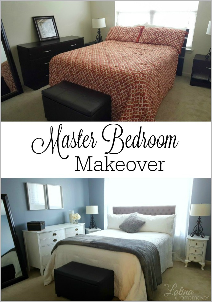 Master Bedroom Makeover-Check out how we updated our tiny master bedroom space with a few simple changes! It looks like a completely different space!