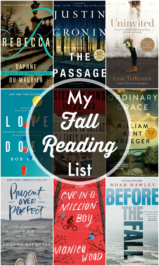 My Fall Reading List for 2016. A list of books to read during the fall season!