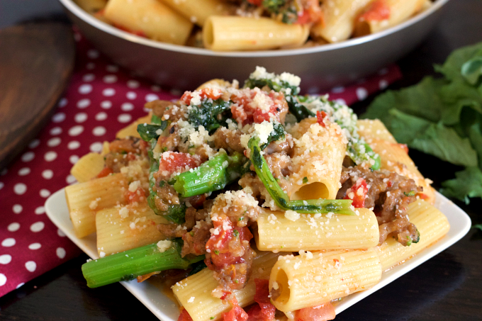 Rigatoni with Sausage and Broccoli Rabe-A delicious pasta dish made with fresh ingredients and packed with flavor.