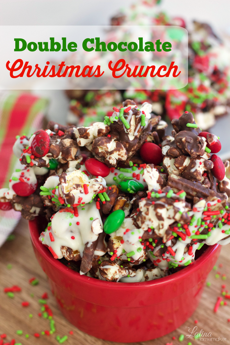 Double Chocolate Christmas Crunch. A delicious snack that will be a hit with family and friends this holiday season! It's also a great Christmas food gift!
